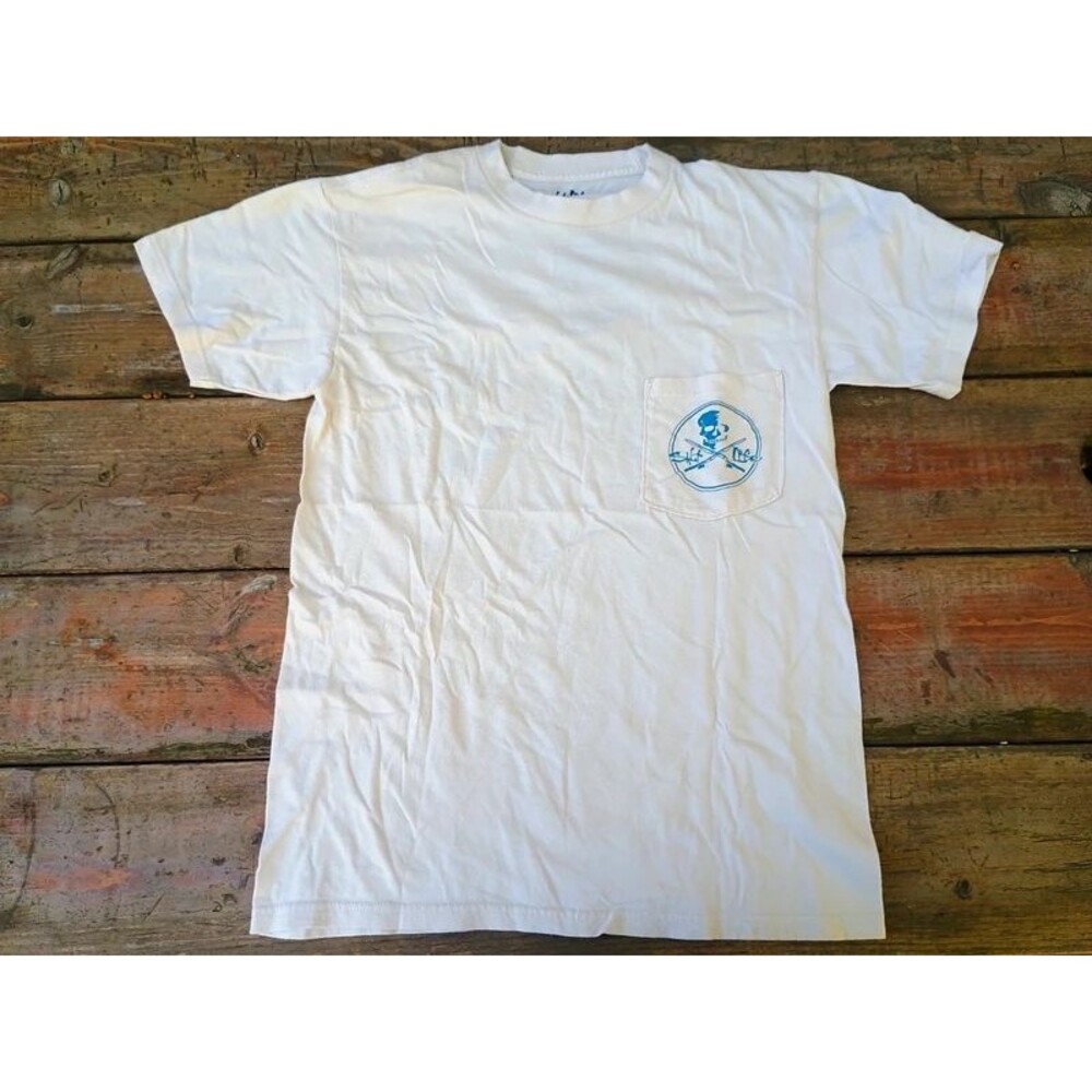 Salt Life Adult sz Small Off White T Shirt Skull